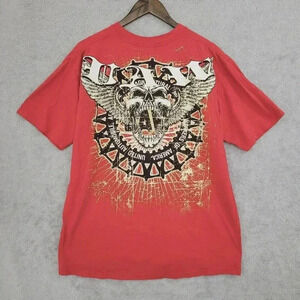 Vitage UAW Local 1186 Union Line XL Red T-Shirt Graphic Skull Wing 20PT